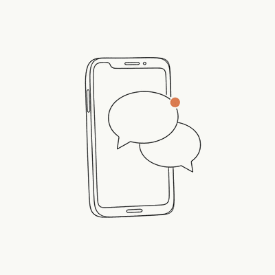 手机与微信对话手绘插画