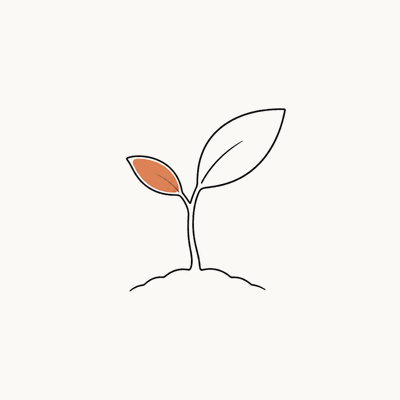 新苗发芽手绘插画